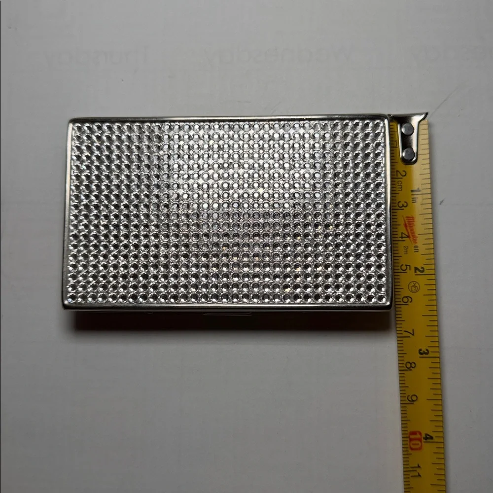 Silver Rhinestone Card or Cigarettes Holder Case